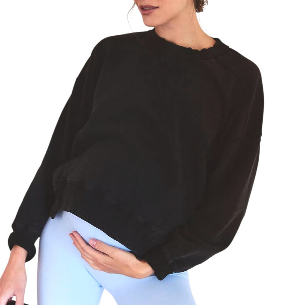 FP Movement x Hatch Sweatshirt Womens Maternity Small Black Pullover Cozy Basic